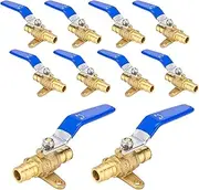 HeSun 10 PCs PEX A Expansion Ball Valve with Drop Ear, 1/2-Inch Brass Shut Off Valve Fit PEX A Pipe, ASTM F1960, Blue