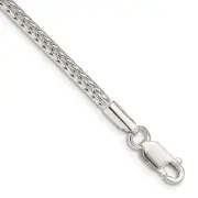 Sterling Silver 2.5mm Diamond-cut Round Franco Chain Bracelet 8" 7.84gm