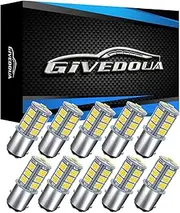 GIVEDOUA 1157 LED Car Bulb, BAY15D 7528 2057 2357 LED Replacement Light Bulbs for 12V RV Car Camper Trailer Brake Lights, Super Bright 5050 18-SMD 6000K White,（10pcs）