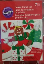 Wilton 7 Christmas Cookie Cutters, candy cane, gingerbread man, stocking, mitten