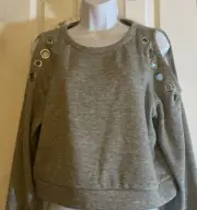 Unique Open shoulder sweatshirt with rivets- forever 21 - New With Tags Size L