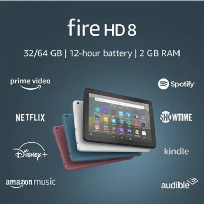 Amazon Kindle Fire HD 8 Tablet 8" Display 10th Gen with Alexa 32GB Black NRB