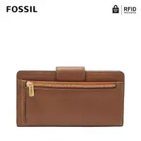 在飛比找蝦皮商城優惠-【FOSSIL】Logan 咖啡色真皮拉鍊中長夾SL7830