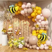 111 Pieces Bee Balloon Garland Arch Set Wedding Decoration Birthday Decoration Anniversary Decoration Graduation Decoration