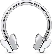 [Rmsnxnnz] 16G F136 Titanium Internal Thread Horseshoe Septum Nose Ring Piercing Jewelry Circular Barbell Helix Snug Tragus Rook Daith Cartilage Earring Lip Ring Piercing Jewelry for Women Men 8MM 10MM