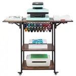 VEVOR Heat Press Table 3Tier Movable Heat Press Stand Foldable with Wheels Brown