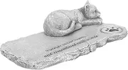 YARNOW Cat Ornaments Garden Memorial Decor Remembrance Cat Gravestone Tombstones Themed Cats Orange Pet Urn for Personalization Outdoor Figurine Cat Supply Resin