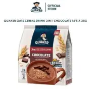 Quaker Oat Cereal Drink 3in1 Chocolate 15's x 28g Free Shipping World Wide