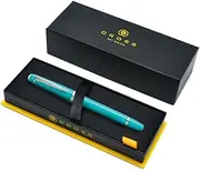Free Personalised Luxury Gift Pen Bailey Light Fountain Rollerball Ballpoint Pen Laser Engraved Customised Graduation Retirement Event Anniversary Present (Fountain Pen (Medium 0.7mm), Teal)