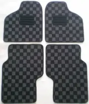 AUSTIN-MORRIS-ROVER MINI CLASSIC. CHECKER FLAG FLOOR MATS SET 4 PIECES