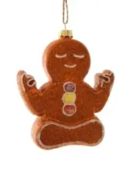 Cody Foster Yoga Gingerbread Glass Ornament 4 1/2 inches