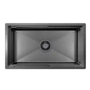 HIGOLD PINIZ Single Bowl Workstation Kitchen Sink - Slide Lip - Nano Coated 1.2mm Thick Stainless Steel - Anti-Scratch - 750mm - PVD Gunblack