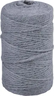Jute Twine String, 328 Feet, 2mm, 3-Ply Gray Hemp for Gift Wrapping, DIY Crafts