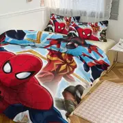 a2561 Cartoon Spiderman Kid Boy Room Decor Size Bedding Set for 3 Piece Bedding with 1 Flat Sheet And 2 Pillowcases Twin jfr2561