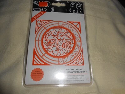 Tonic Studios Rose And Daffodil Stained Glass Window Die Set NEW