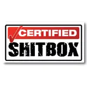 Certified shitbox sticker 120mm quality vinyl water & fade proof