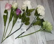 Artificial Flowers - Lot of 6 - Tulips Roses Hydrangea - NEW