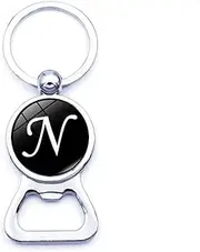 [KIMLUD] Keyring Key Holder 26 English Letters Bottle Opener Key Chain Charm Accessories Metal Key Ring Charm Small Gifts