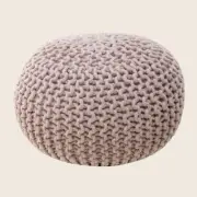NNEDSZ Ottoman Pouffe Footstool Hand Knitted (Blush Pink)