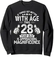 [X.Style] Funny 28 Years Old Birthday for Men Born in 1995 Chapter 28 Sweatshirt ds1028 Sweater (2XL) Black
