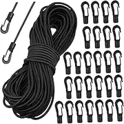 Outanaya Bungee Cord with Hooks Strong Elastic Rope for Kayaking Camping Outdoor Activities Shock Absorption with Durable Carabiner Clips