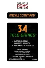 Atari 2600/Sears Tele-Games Replacement Label - Missile Command