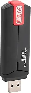 5400Mbps Band USB Adapter with 6E Technology, 2.4G 5G 6G Network Adapter for Desktop Laptop PC, Compatible with 10 11