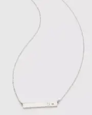 Lane Bryant Initial Bar Necklace Silver Letter D