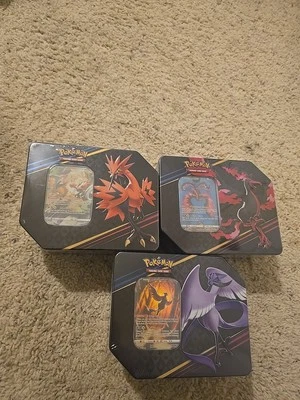 Pokemon TCG Crown Zenith Tin Set Of 3 Moltres Articuno Zapdos FACTORY SEALED
