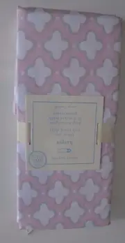 Pottery Barn Baby Kids Crib Fitted Sheet Harper Clover Geo Print Light Pink #103