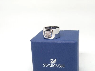 Authentic Swarovski "TACTIC" Crystal RING Size 55 Rhodium finish New in Box