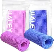 2 Packs Cooling Towel (29.5''x5.9''), Chamois Ice Towel, Instant Cool Neck Rags, Soft Breathable Chilly Cool Cold Towels for Yoga, Gym, Workout, Camp, Fitness, Beach, Travel & More Activities