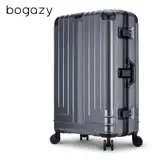 在飛比找遠傳friDay購物優惠-【Bogazy】權傾皇者 29吋PC鋁框鏡面編織行李箱(質感