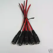 5pcsx Female DC Pigtail for CCTV Camera Power Connector