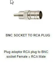 AD260 Plug adaptor RCA plug to BNC socke