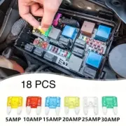 18pcs Car Truck Automotive Mini Fuses Auto Blade Fuse Assortment RV