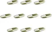 Set of 10 Olibe Ichimatsu Oval Grill Dishes (10.2 x 5.0 x 0.8 inches (26 x 12.9 x 2 cm) | Oval Pot (Large) Setomonohonpo