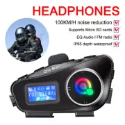 Motorcycle Intercom 2 Riders 500m Helmet Headset Bluetooth5.3 Noise Cancellation
