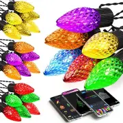 Smart C9 Christmas Lights Outdoor 115FT 150 LEDs APP Remote Controlled RGB St...