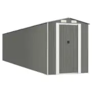 Garden Shed Outdoor Storage Tool Workshop Sheds Steel Light Grey 192x938x223cm