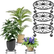 Metal Plant Stand Indoor,Outdoor Plant Stands Plant Holders, low Plant Stand corner,Small Plant Stand for Indoor Plants,Heavy Duty Plant Stand，Flower Pot Holder Rack Plant Display Shelf,Black (3 Pack)