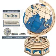 ROBOTIME Wooden 3D Puzzle Globe Map Countries