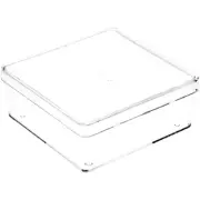 Pioneer Plastics Clear Small Square Container, 2.875" W x 2.875" D x 1.0625" H
