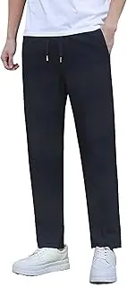 [AbleTree] Stretch Athletic Pants for Short Men Quick Dry 27 28 Inch Inseam Cool Touch Straight Fit Joggers Zip Pockets