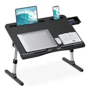 Laptop Stand for Bed, Adjustable Leather Bed Desk with Foldable Legs, X-Large L