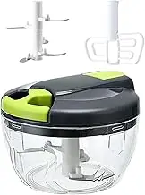 Manual Food Chopper Compact Handheld Onion Chopper, Garlic Squeezer Slicer, Pepper Cut, Herbs Chop, Cheeses Chopper Masher
