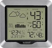 La Crosse Technology Advanced Wireless Weather Station: Dynamic Icons, Barometric Pressure, Atomic Time, Temperature/Humidity Gauge, Recording, Stylish Display, Fast Reception & Long Range (330 Feet)
