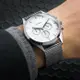 【TAYROC】英國簡約現代風 GLACIER 米蘭錶帶 三眼計時男錶 TXM011M 白/銀 42mm