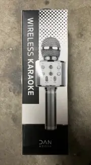 Wireless Bluetooth Karaoke Microphone Pre-owned USB Charging, Records Songs...