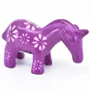 Vaneal Group Hand Carved Kisii Soapstone Fuchsia Pink Unicorn Figure Made Kenya